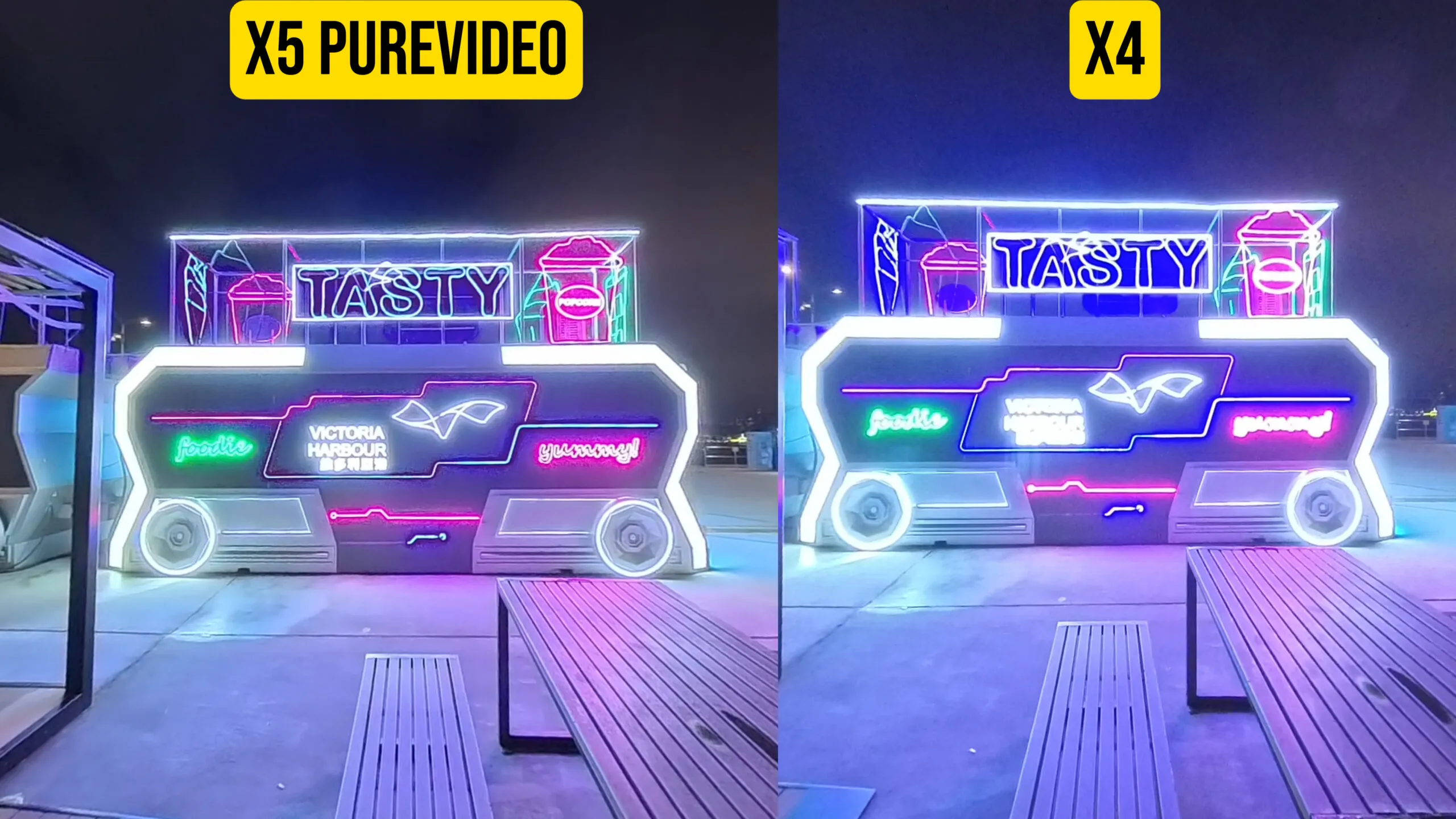 So sánh hình ảnh X5 và X4 vào điều kiện sáng ban đêm